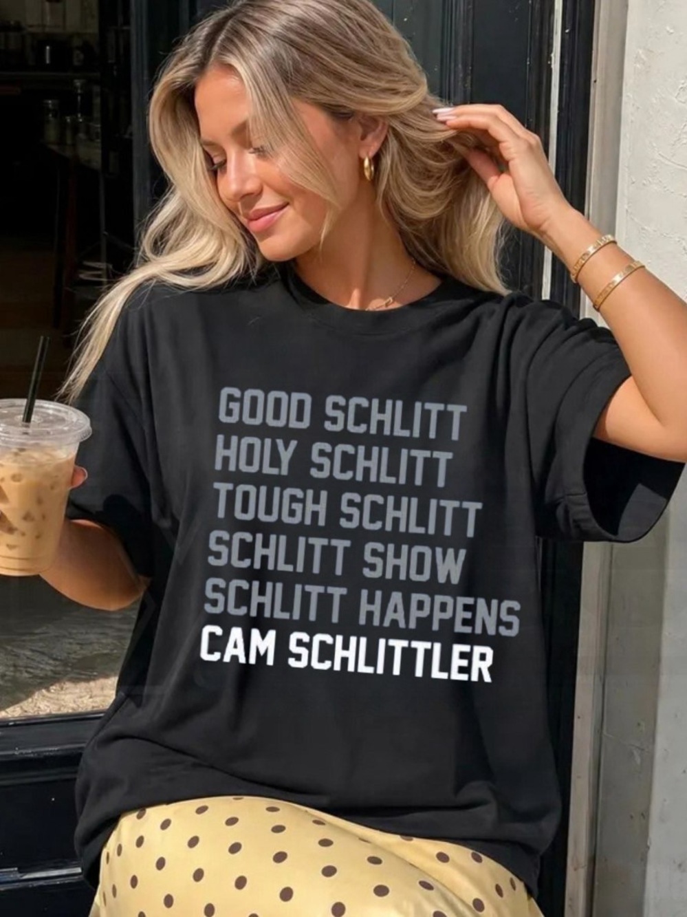 Black Good Schlitt Holy Schlitt Cam Schlittler Graphic Tee shirt